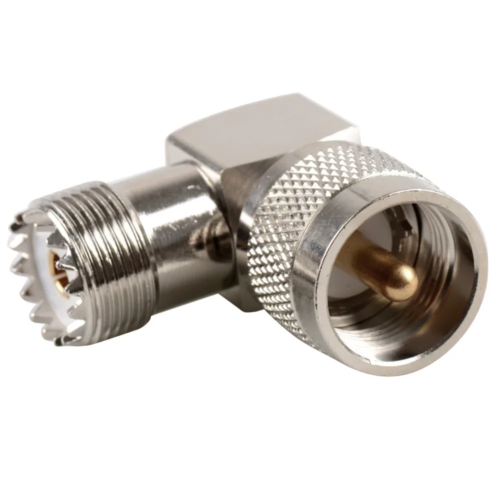 

High Quality 90 Degree UHF Plug Male PL259 To SO239 Female Jack Connector Right Angle Adapter Connector VC532 P30