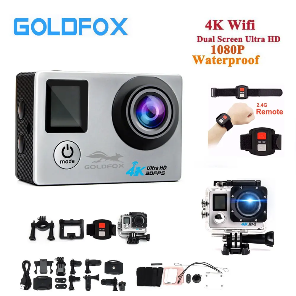 

Remote Control Dual LCD Screen Ultra HD 4K Action Camera 16MP Wifi 1080P Action Sports Camera Go Waterproof pro Bike Helmet Cam