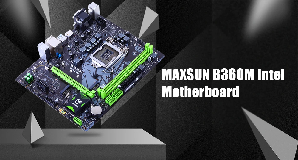 MAXSUN B360M MATX/SATA 3,1/USB3.1/M.2/Двухканальный/DDR4 Intel материнская плата аудио оптимизация/светодиодный светильник