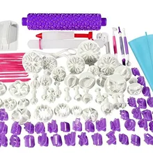 100 шт помадка Набор форм для торта пластиковая пружина тиснение формы DIY для резки печенья Форма для выпечки