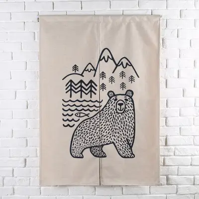 Modern Nordic Deer Moose Kitchen Door Curtain Linen Anese Noren Door Curtain Linen Anese Noren