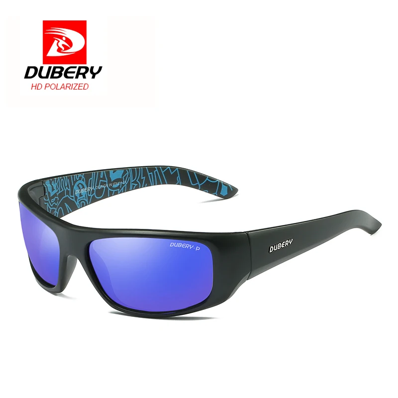 DUBERY  Sport Sunglasses Polarized For Men Sun Glasses Square Driving Personality Color Mirror Luxury Brand Designer  Zipper Box