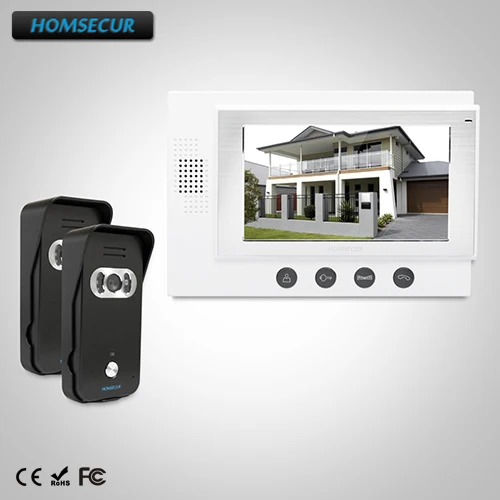 

HOMSECUR 7" Wired Video Door Entry Security Intercom Electric Lock Supported: TC021-B Camera +TM701-W Monitor