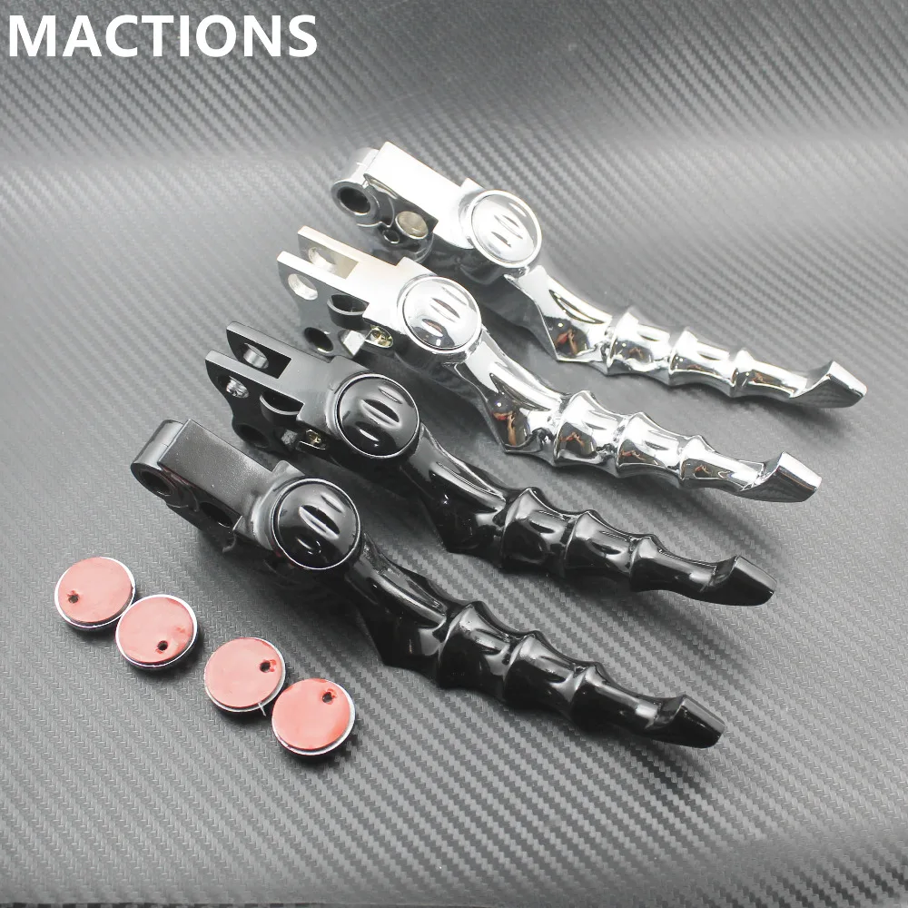 Black Chrome Lever Brake Clutch Fits For Harley Road King gliding 01 07