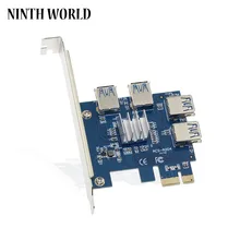 2018 quente pci express riser cartão pci-e 1x a 16x1 a 4 pcie usb 3.0 slot adaptador de cubo multiplicador para mineiro de mineração bitcoin