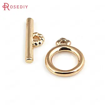 

6 Sets 24K Champagne Gold Color Plated Brass Bracelet O Toggle Clasps High Quality Diy Jewelry Accessories