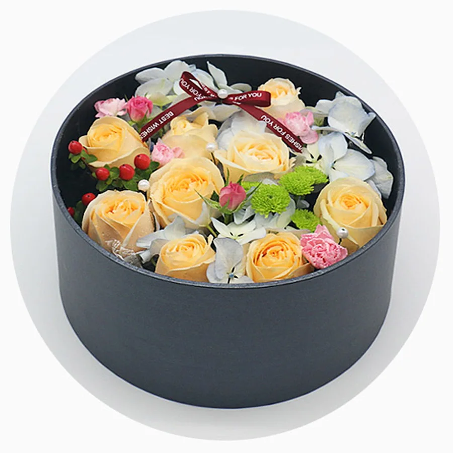 

DIY Gift Box 15x12cm Pure Color Round Paper Cardboard Box Valentine's Day Wedding Party Home Decoration Favors Present