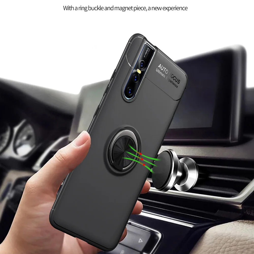 MAKAVO For VIVO V15 Case Finger Ring Holder Matte Soft Silicone Back Cover For vivo V15 Pro Phone Case MAKAVO For VIVO V15 Case Finger Ring Holder Matte Soft Silicone Back Cover For vivo V15 Pro Phone Case