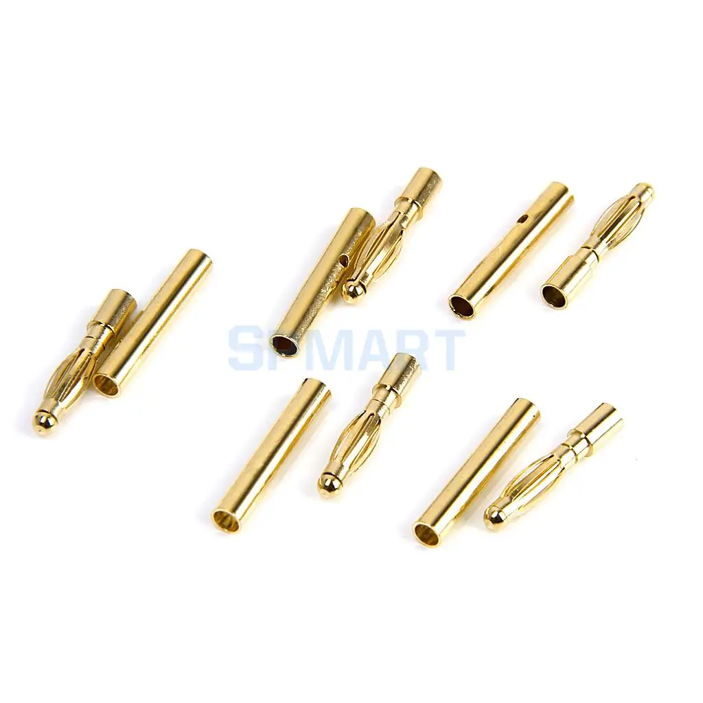 Professional 20 Pairs 2mm Gold-Plated Banana Plug Motor Electronic Connector Male Female Parts