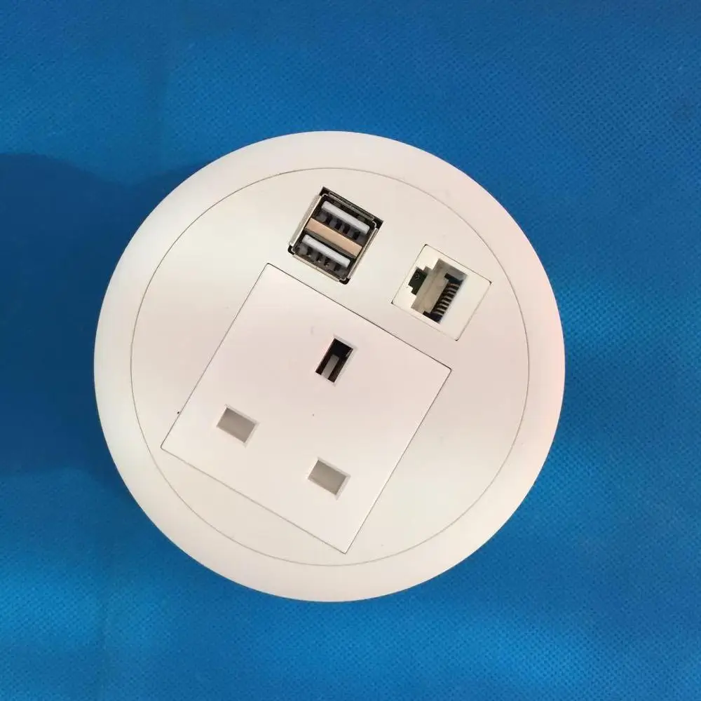 Все белые Великобритании зарядное устройство USB интернет настольная розетка коробочка для уплотнений - Цвет: white