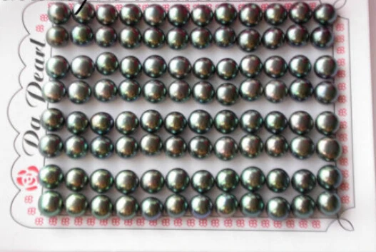 

hot sell new - Free shipping wholesale 36pair 8mm round peacock black freshwater pearl earring N177