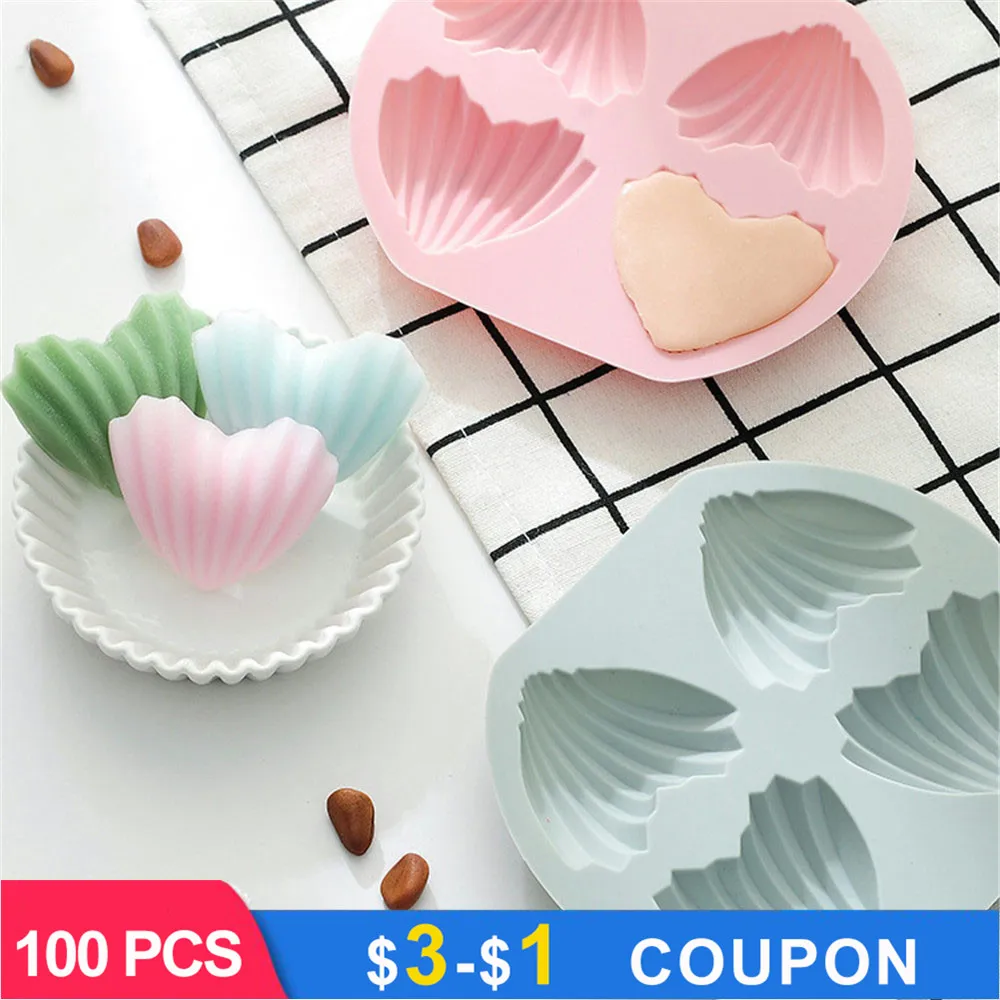 

4 Grids Heart Shape Creative Silicone Cake Molds Decorating Tools Silicone Chocolate Molds Ice Fondant Mold Kitchen Accessories