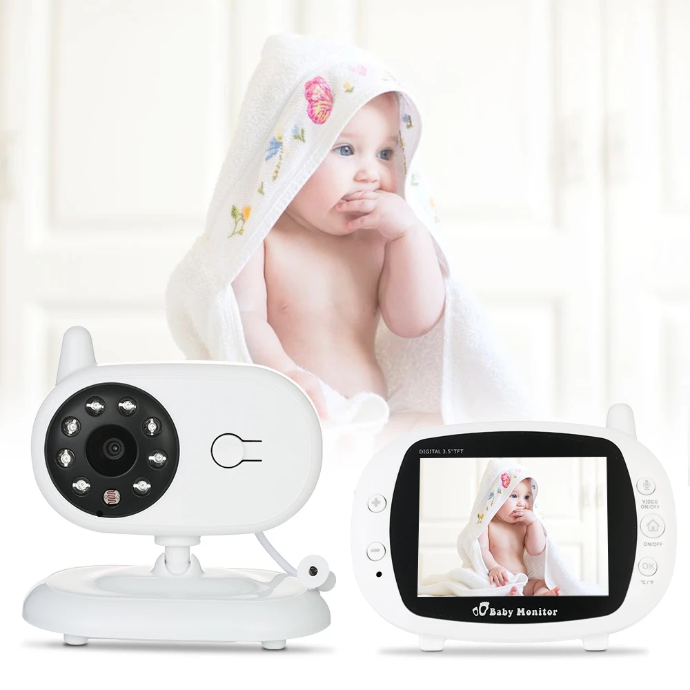 Video Baby Monitor 3.5in TFT LCD 2.4GHz Infrared Baby Security Camera With Night Vision Temperature Monitoring Top Quality
