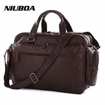 

100% Genuine Leather Men Bag Fashion Real Leather Handbag Briefcase Business Laptop Shoulder Bag Top Quality Brown Messenger bag