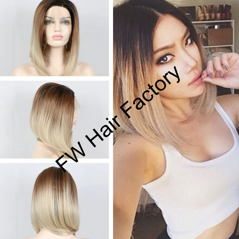 Free Shipping Long Bob Hairstyle Black Brown Blonde Short