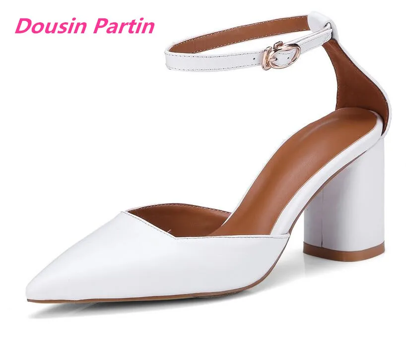 Dousin Partin 2019 New Women Pumps Cow Leather Fashion Women Shoes Platform All Match Casual Westrn Style Ladies Pumps