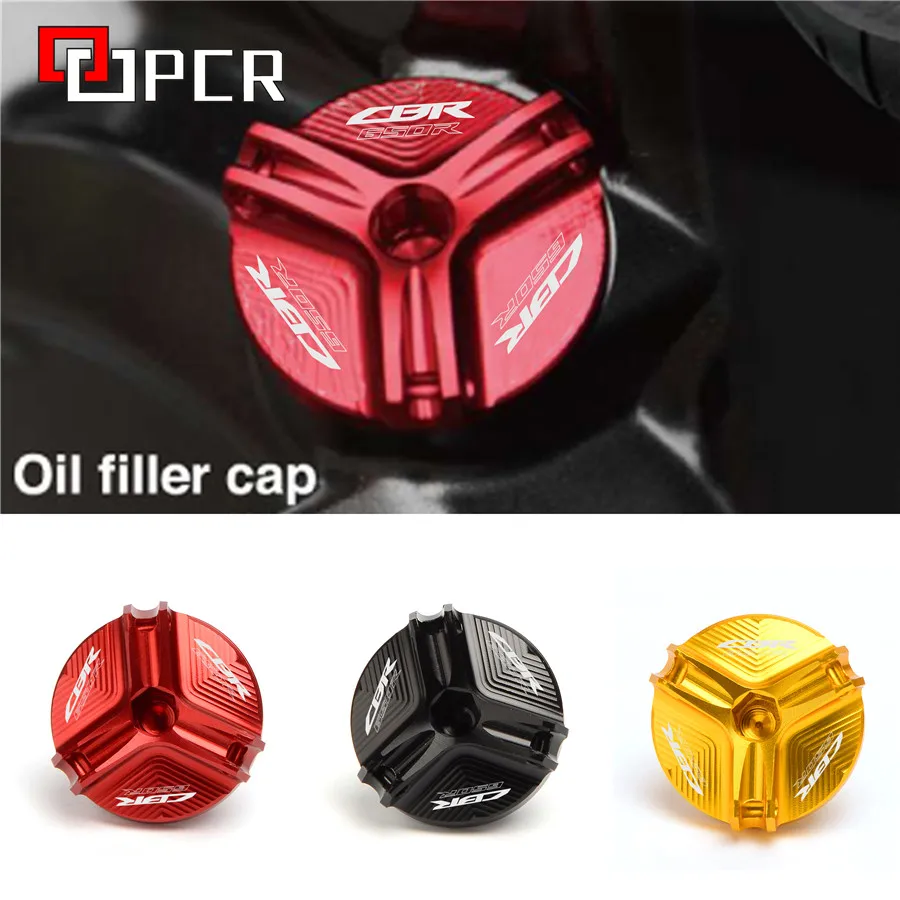 

With LOGO CB 650R/CBR 650R Motorcycle Engine Oil Filter Cup Plug Cover screws For Honda cb650r cbr650r 2019 2020