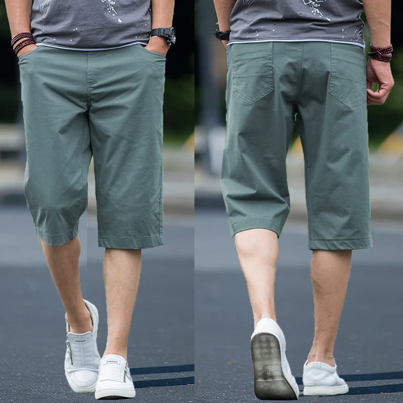 Новое поступление, летние свободные повседневные шорты для молодых мужчин, три четверти, супер большие хлопковые удобные модные брюки-карго, размер 28-44, 46