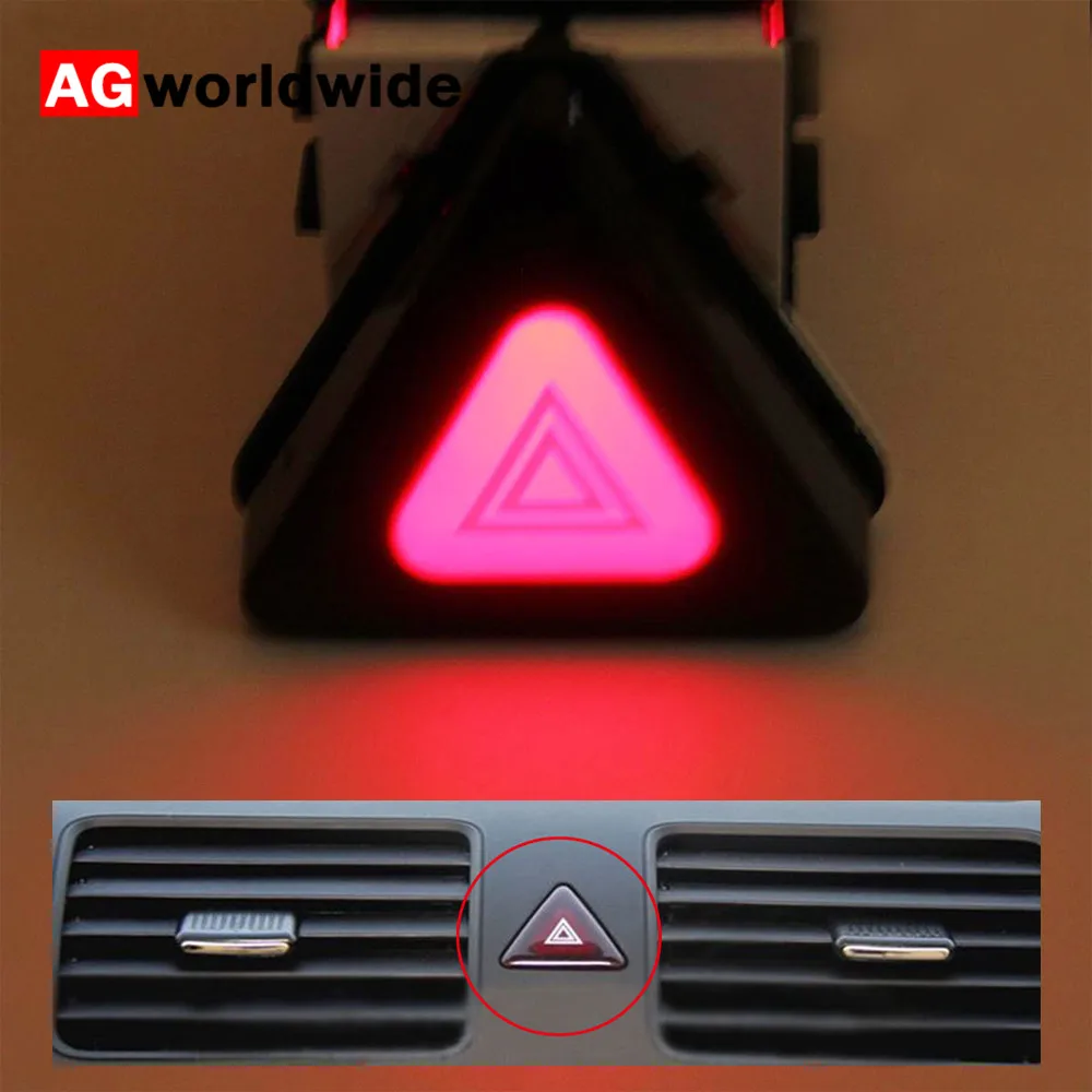

18G953509 For VolksWagen Jetta Golf GTI MK5 2004-2009 Rabbit Red Hazard Warning Flash Switch Button 1K0953509A