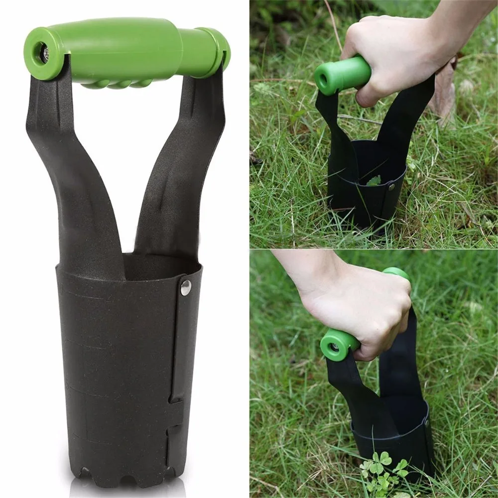 ENMJIAW 2024 New Seedling Transplanter Long Handled Bulb Planter Tools Vegetable Young Plant Manual Stainless Steel Planting Garden