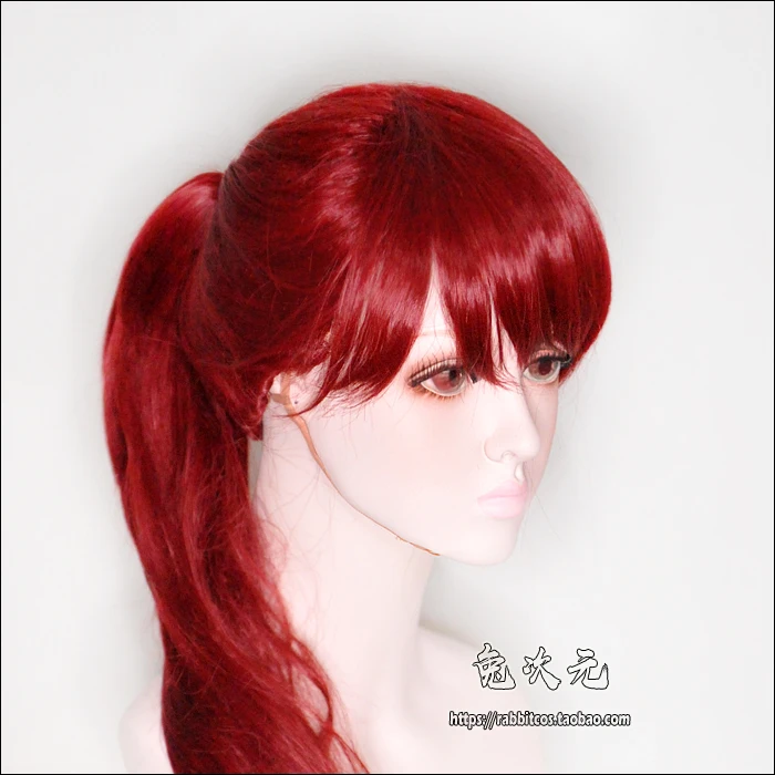 Anime Persona 5 P5R Yoshizawa Kasumi Cosplay Wigs Long Red Ponytail Heat Resistant Synthetic Hair Wig+ Wig Cap