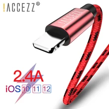 ACCEZZ нейлоновый USB кабель для Apple iphone X XS MAX XR Синхронизация данных для телефона 2,4 А шнур для зарядки для iphone 8 7 6S 5S Plus SE шнур для зарядки