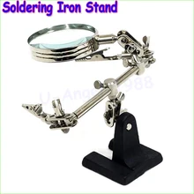Третий ручной паяльник подставка помощь зажим тиски зажим инструмент увеличительное стекло