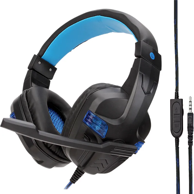 

SOONHUA Soft PU Leather Wired Gaming Headphone CVC Noise Reduction Stereo Sound Headset With Dual Capacitive Mic For Computer