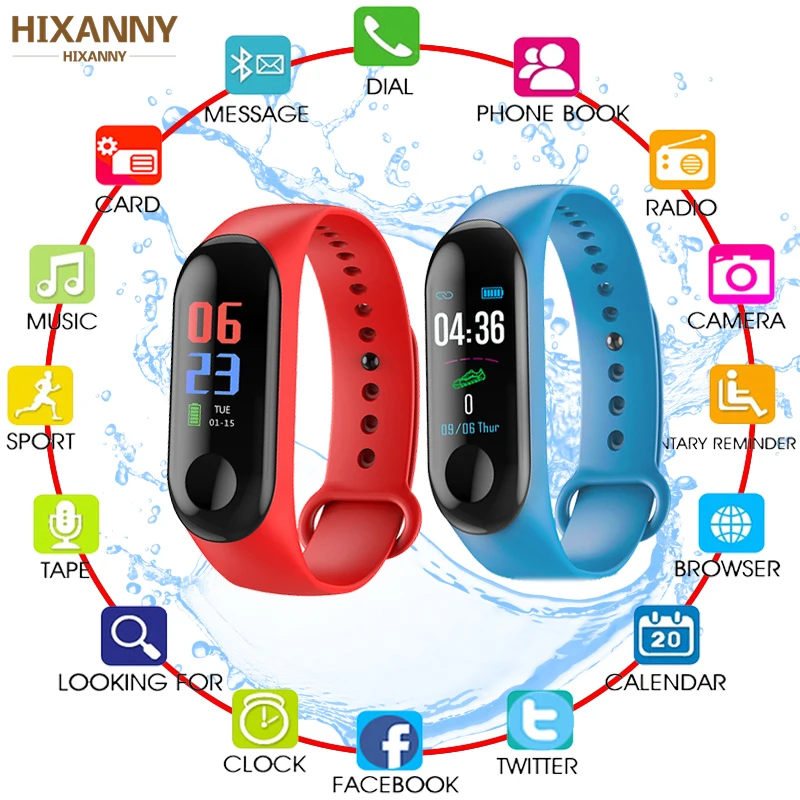 

Smart band Color Screen Fitness Tracker M2 Smart Bracelet Heart Rate Blood Pressure Monitor Sport Smartband for Men Women 2019