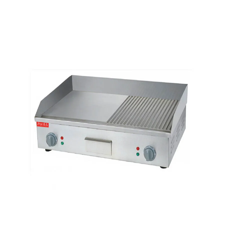 1PC FY 822A Stainless steel flat pan electric griddles and grooved