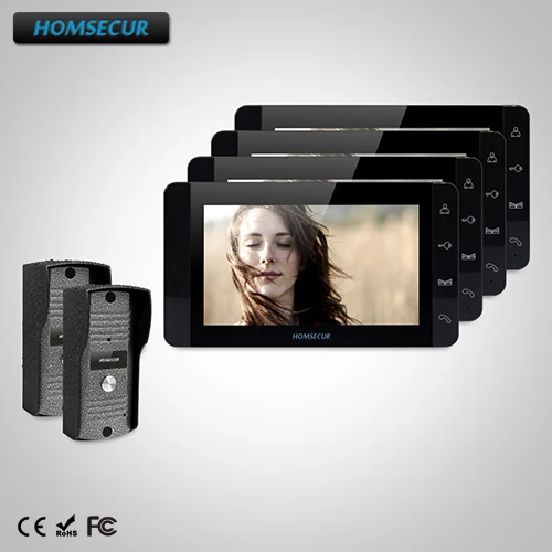 

HOMSECUR 7" Wired Hands-free Video Door Entry Phone Call System+Black Monitor(TC031+TM703-B)