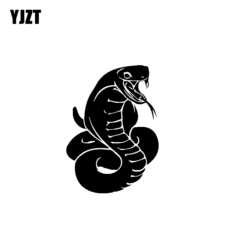 YJZT 10.5CM*14.6CM Original Cobra Snake Minimalist Cool Artistic Vinyl Decal Car Sticker Black/Silver C19-1044 | Автомобили и