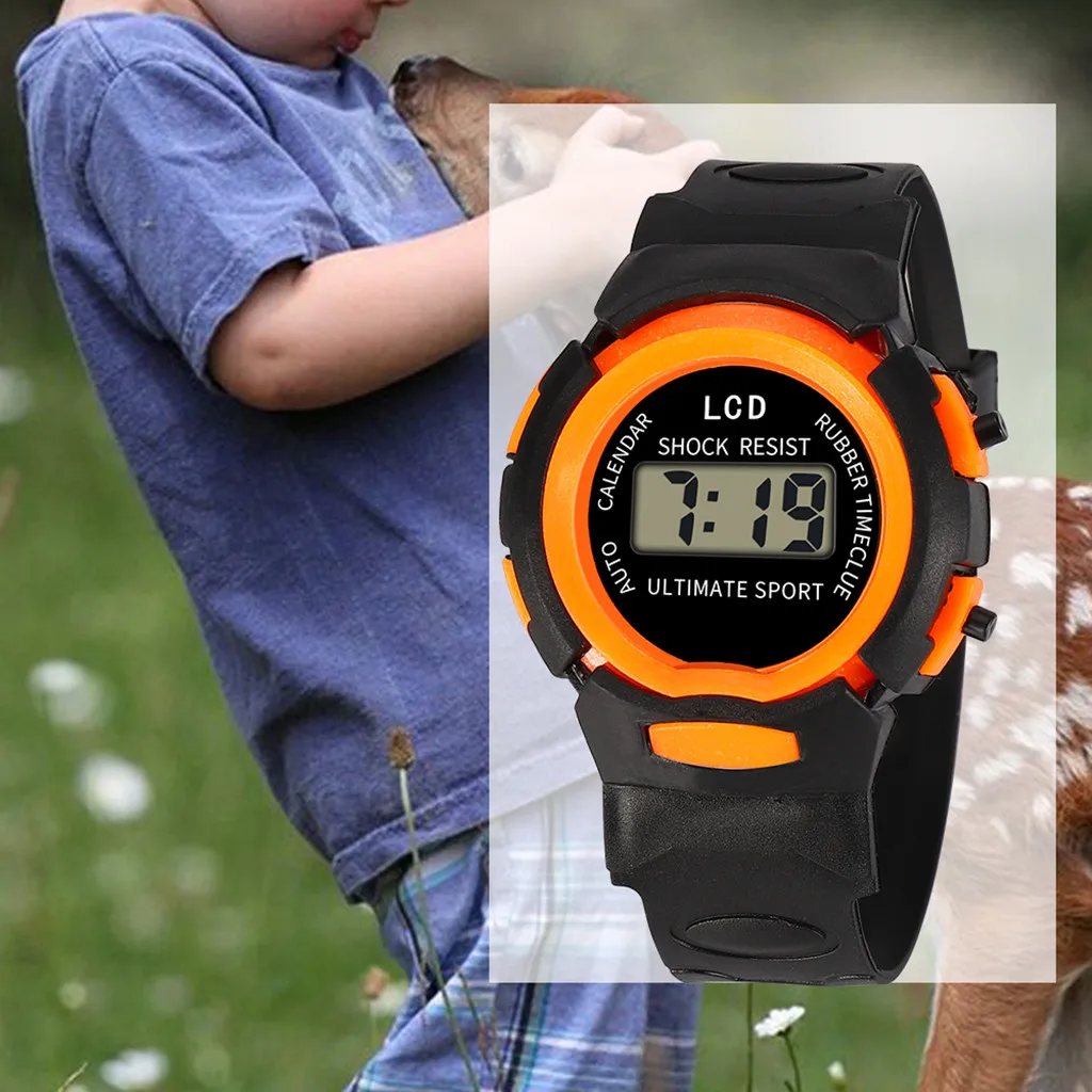 Модные мужские и женские повседневные спортивные часы светодиодный Электронные Водонепроницаемые Цифровые силиконовые наручные часы ярких цветов для детей#06
