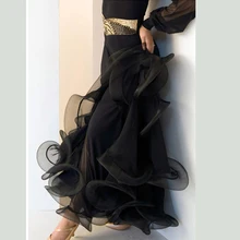 Many color for selection Women modern dance practice skirt expansion bottom dress clothes women watlz tango ballroom skirt