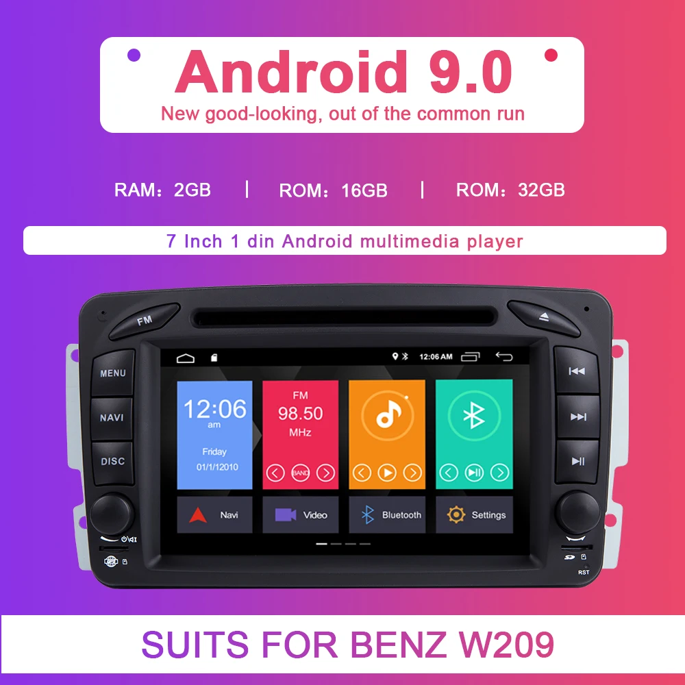 Clearance Xonrich AutoRadio 2 Din Android 9.0 Car DVD Player For Mercedes/Benz/W209/W203/W168/M/ML/W168/W463/Viano/W639/Vito/Vaneo Audio 3