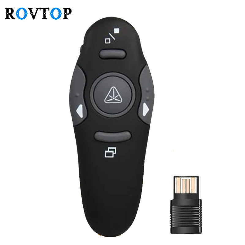 

Rovtop 2.4GHz Wireless USB Presenter PPT Pointer Clicker Remote Control USB PPT Pointer Remote Laser Pointer Clicker Flip Pen Z2