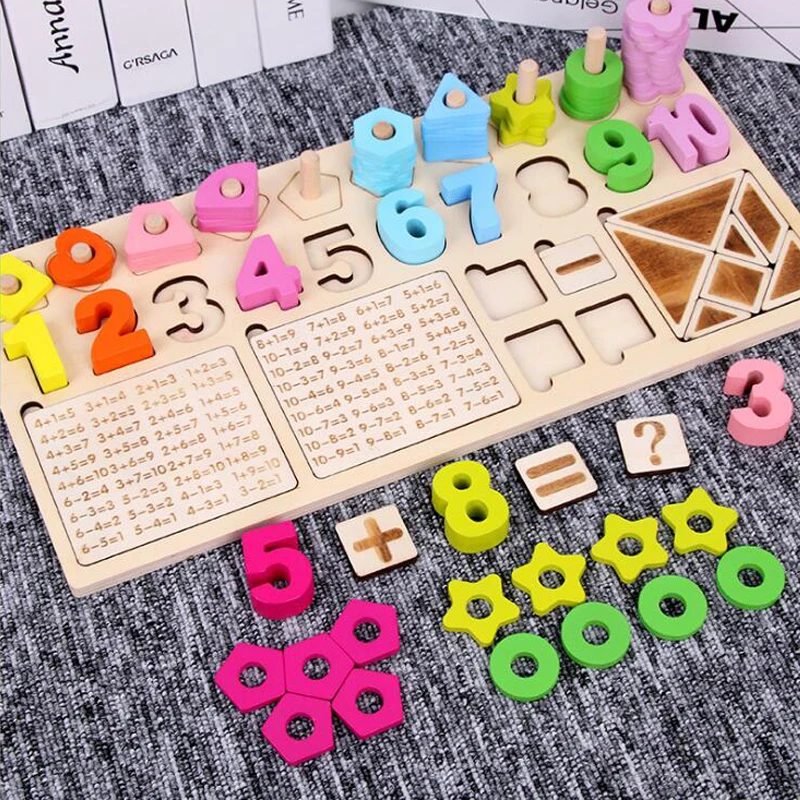 

Child Multifunction Math Toys Digital Shape Pairing Learning Preschool Counting Board Kids Educational Toys for Children