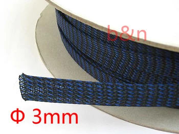 

3mm Diameter Fire retardant Three wire encryption weaving flexible PET WEAVING MESH tube Bushings Checkered casing