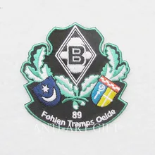 Пользовательские 50% вышитые патч для одежды зеленого цвета