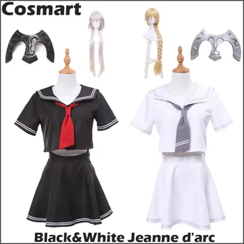 

[STOCK]Anime FGO Fate Grand Order Black&White Jeanne d'arc Sailor Dress+Headset+Wig Uniform Halloween cosplay costume for women