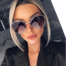 Большие зеркальные розовые солнцезащитные очки кошачий глаз винтажные брендовые дизайнерские женские Солнцезащитные очки женские солнцезащитные очки оптом