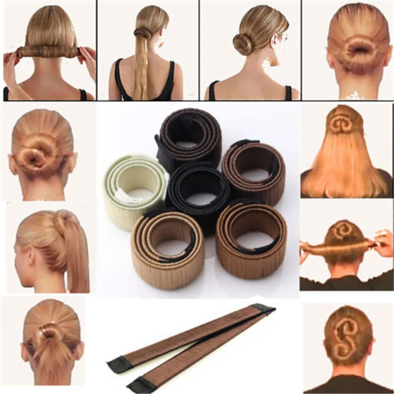 6Colors DIY Tool Hair Accessories 22cm Wig Donuts Bud Head Band Ball French Twist French Magic Bun Maker Sweet Hair Braider