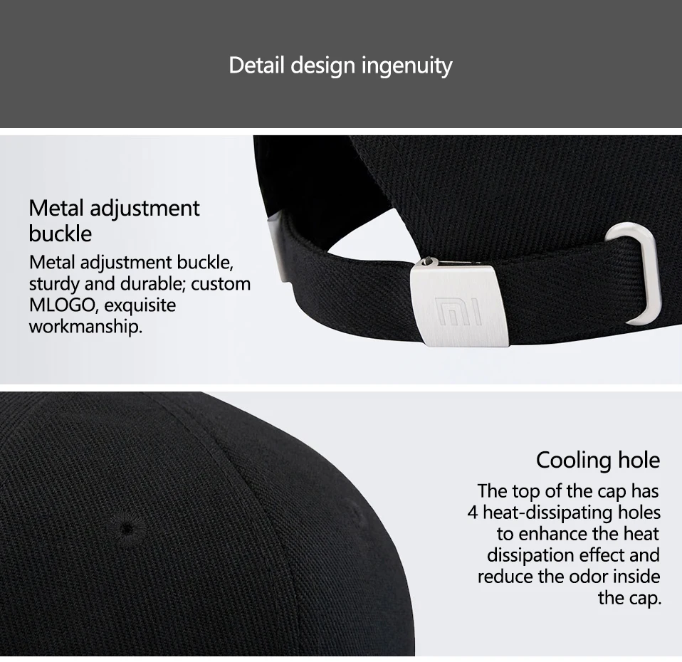 Original Xiaomi Mi Baseball Cap Unisex Popular Design Sweat Absorption Reflective Adjustable Snapback Hip Hop For Men and Women9