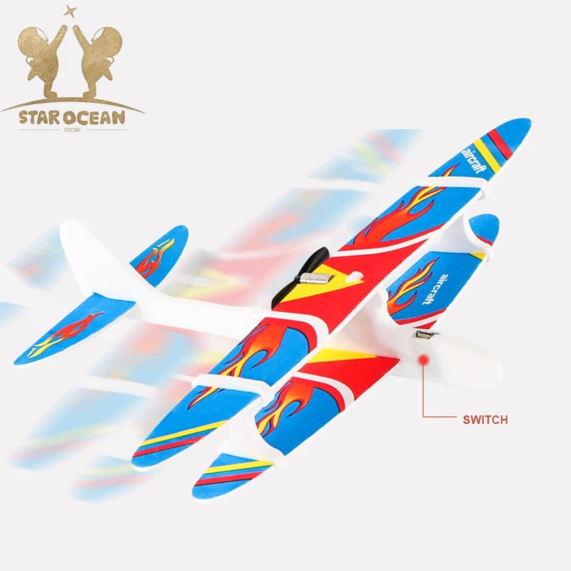 

Hand Throwing Airplane Foam EVA Toy Plane Free-flying DIY Wing Capacitor Electric Airplanes Best Gift for Birthday or Christmas