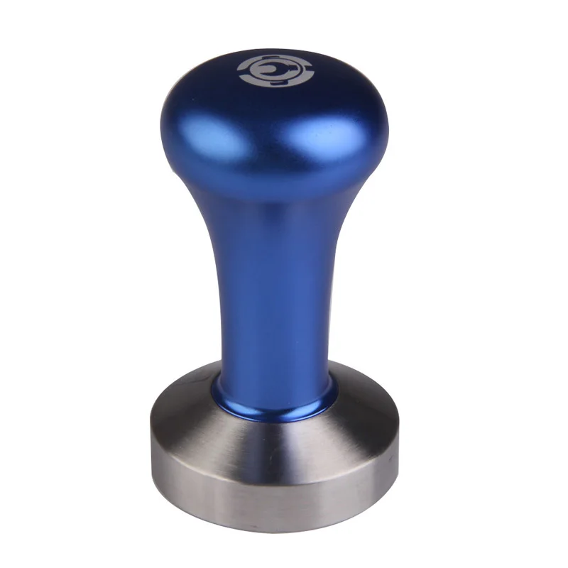  51mm Stainless Steel Coffee Tamper Machine Espresso Press Flat Base Blue+Silver DIY Coffee Powder 