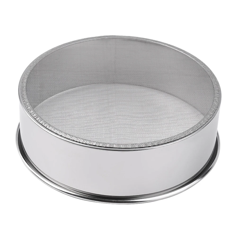 Kitchen Fine Mesh Flour Sifter Stainless Steel Silver Net Flour Sieve Sifting Strainer Cake