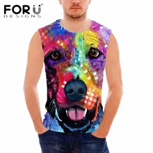 FORUDESIGNS/, новая мода, 3D принт с собакой, майки для мужчин, бодибилдинг, одежда, дышащая, без рукавов, для фитнеса, мужская одежда