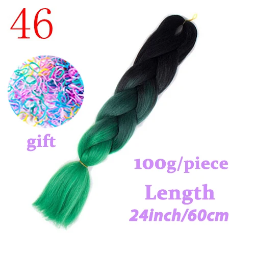 LISI волосы 24 дюйм плетение волос для наращивания Jumbo вязание крючком косы синтетические волосы стиль 100 г/шт. чистый блонд розовый зеленый - Цвет: T#Grey/613