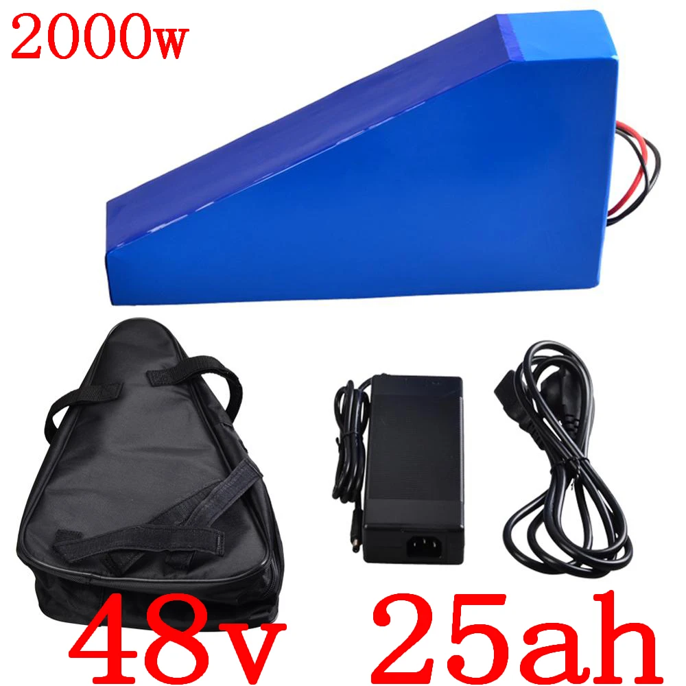 48V battery 48V 25AH Lithium Battery 48V 1000W 2000W ebike battery 48V 25AH electric bicycle battery with 50A BMS+5A charger+bag AKA 