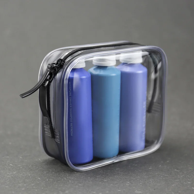 

Waterproof Transparent PVC Bath Cosmetic Bag Women Make Up Case Travel Zipper Makeup Beauty Wash Organizer Toiletry Storage Kit